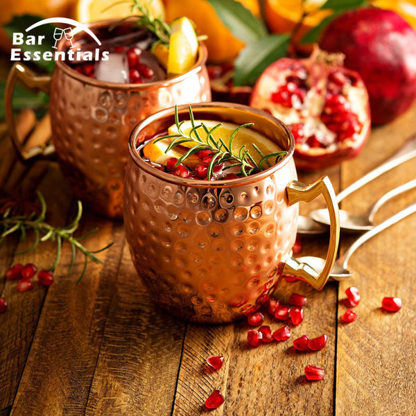 1 Piece 550ml Perfect Hammered Moscow Mule Mug Drum- Copper Plated Beer Cup Coffee Cup Stainless Steel-Copper Plated Cup