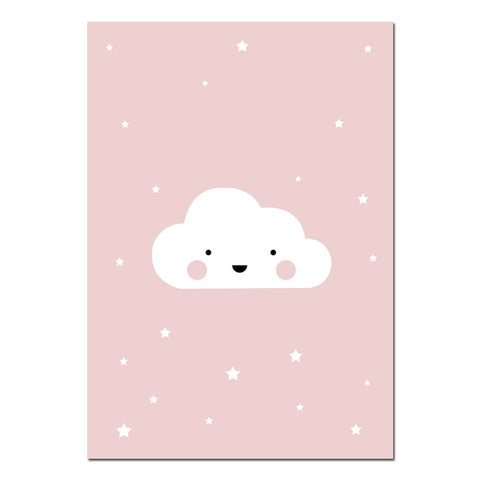 Cartoon Moon Star Nursery Quotes Wall Art Canvas Poster Print Kawaii Nordic Painting Picture Baby Bedroom Decoration Home Decor