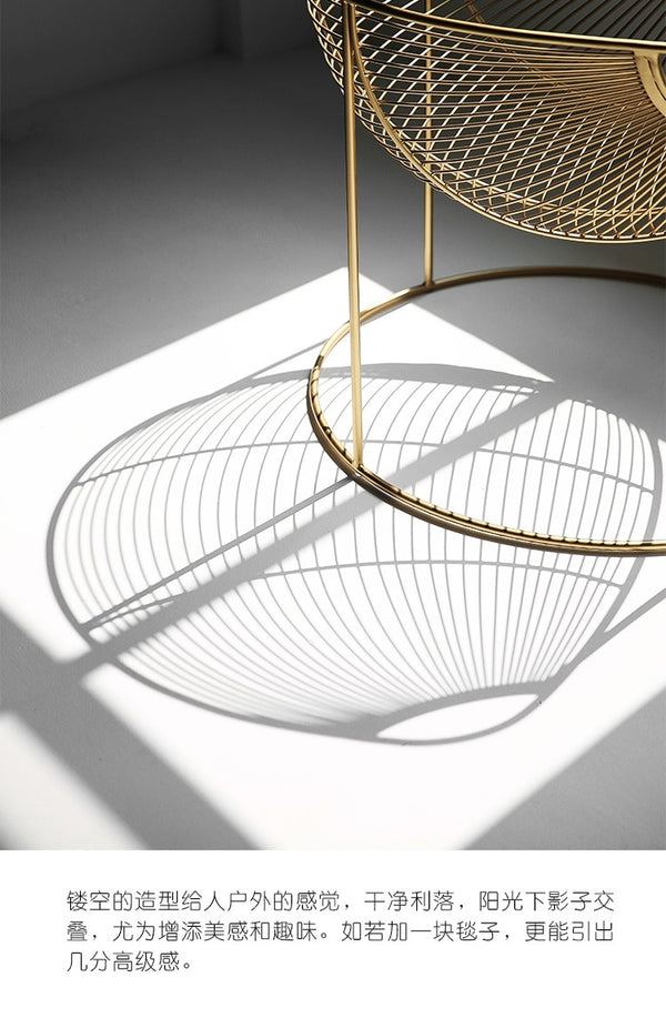 Steel Wire Chair / Golden Vanish / Woolen Blanket Included