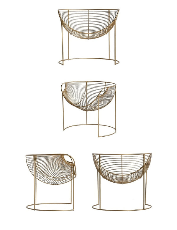 Steel Wire Chair / Golden Vanish / Woolen Blanket Included
