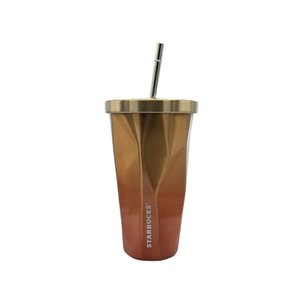 498ml 17oz Fashion Portable Coffee Mug With lid Straw Double Wall Stainless Steel Vacuum flask Travel Tea milk mugs thermos cup