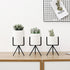 Set of 3pcs Ceramic Flower Planters with Iron Shelf Succulent Plant Pot Home Garden Decorative Flower Vase without plants