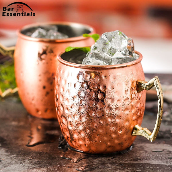 1 Piece 550ml Perfect Hammered Moscow Mule Mug Drum- Copper Plated Beer Cup Coffee Cup Stainless Steel-Copper Plated Cup