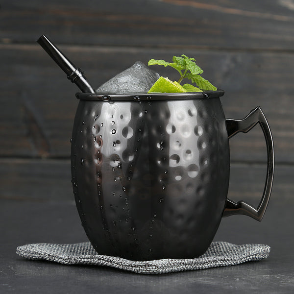 1 Piece 550ml Perfect Hammered Moscow Mule Mug Drum- Copper Plated Beer Cup Coffee Cup Stainless Steel-Copper Plated Cup