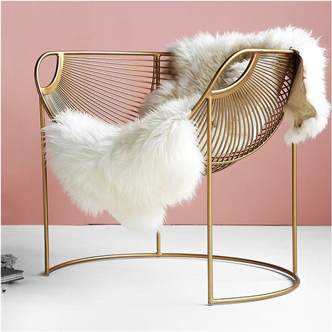 Steel Wire Chair / Golden Vanish / Woolen Blanket Included