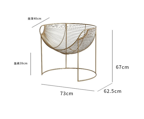 Steel Wire Chair / Golden Vanish / Woolen Blanket Included
