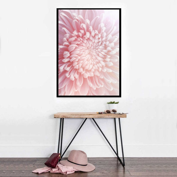 Pink Chrysanthemum Canvas Painting Elegant Flower Wall Art Posters and Prints Nordic Texture Picture for Living Room Decoration