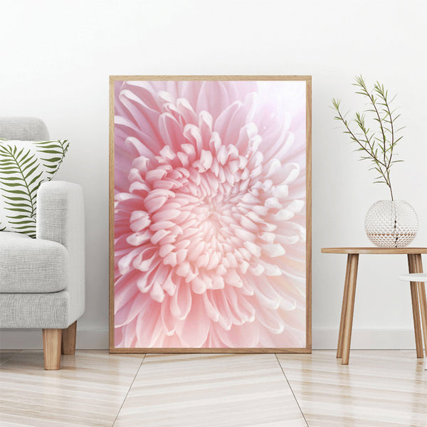 Pink Chrysanthemum Canvas Painting Elegant Flower Wall Art Posters and Prints Nordic Texture Picture for Living Room Decoration