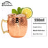 1 Piece 550ml Perfect Hammered Moscow Mule Mug Drum- Copper Plated Beer Cup Coffee Cup Stainless Steel-Copper Plated Cup