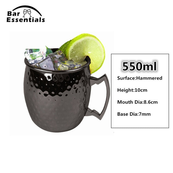 1 Piece 550ml Perfect Hammered Moscow Mule Mug Drum- Copper Plated Beer Cup Coffee Cup Stainless Steel-Copper Plated Cup