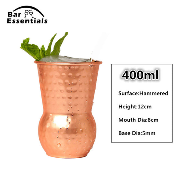 1 Piece 550ml Perfect Hammered Moscow Mule Mug Drum- Copper Plated Beer Cup Coffee Cup Stainless Steel-Copper Plated Cup