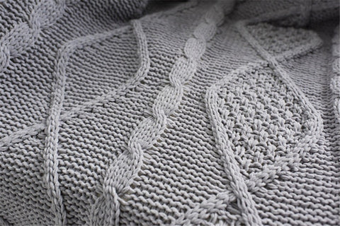 Chenille Lambs Thickening Knitted Throw Blanket Double Layer Sherpa Plush Fleece for Beds Sofa Knitting Blankets Bedspread