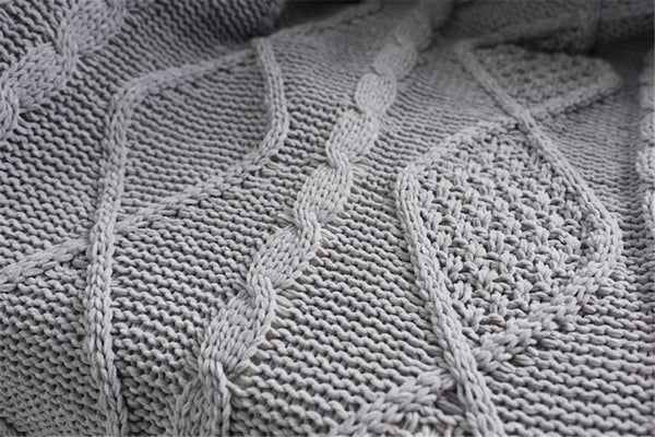Chenille Lambs Thickening Knitted Throw Blanket Double Layer Sherpa Plush Fleece for Beds Sofa Knitting Blankets Bedspread