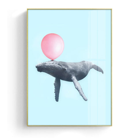 Nordic Posters And Prints Nursery Wall Art Kawaii Bubble Whale Painting Quotes Wall Picture For Living Room Decoration
