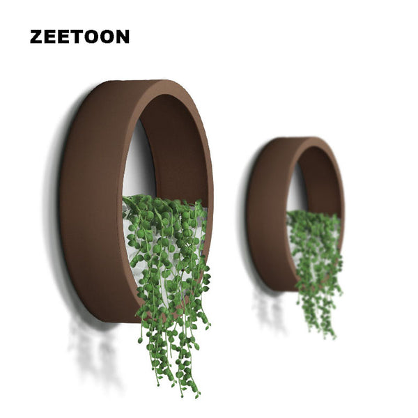 Nordic brief Round Iron Succulent Plant Wall Vase Glass Potted Flower Pot Ornaments Pendant Wall Decor Hanging Planter Flowerpot
