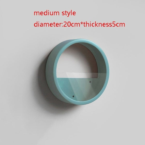 Nordic brief Round Iron Succulent Plant Wall Vase Glass Potted Flower Pot Ornaments Pendant Wall Decor Hanging Planter Flowerpot