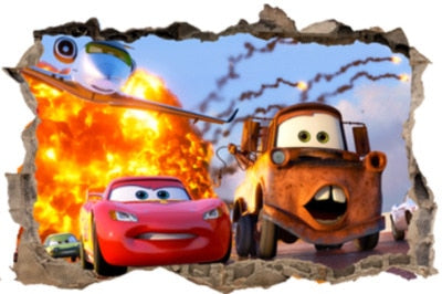 3D Cartoon Wall Stickers for Kids Rooms Boys Rooms Bedroom Decor Broken Wall Stickers Wall Decals Home Decoration Accessories