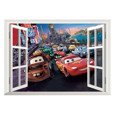 3D Cartoon Wall Stickers for Kids Rooms Boys Rooms Bedroom Decor Broken Wall Stickers Wall Decals Home Decoration Accessories