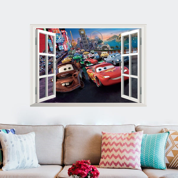 3D Cartoon Wall Stickers for Kids Rooms Boys Rooms Bedroom Decor Broken Wall Stickers Wall Decals Home Decoration Accessories